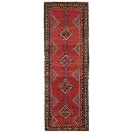 Vintage Persian Kilim in Red with Blue Geometric Patterns, from Rug & Kilim