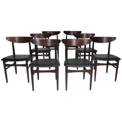Eight E.W Bach Danish Rosewood Dining Chairs