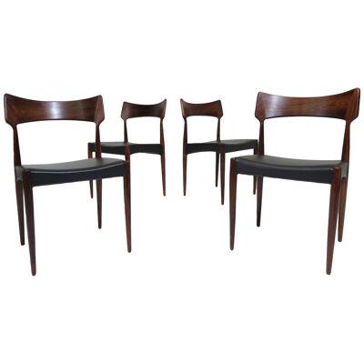 Four Bernhart Pedersen Danish Rosewood Dining Chairs