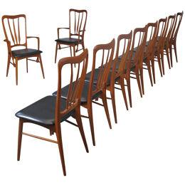 Niels Koefoed Ingrid Teak Danish Dining Chairs, Set of Ten