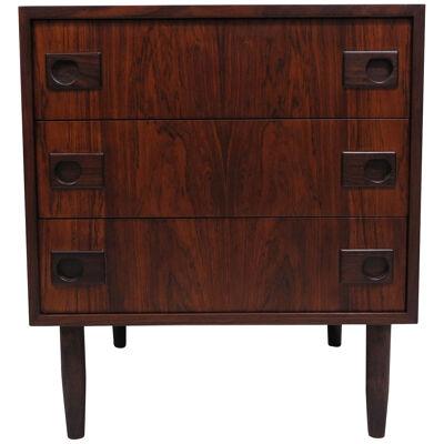 E Brouer Danish Rosewood Nightstand with Drawers