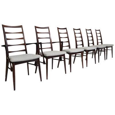 Six Solid Rosewood Niles Kofoeds Mid-Century Danish Dining Chairs