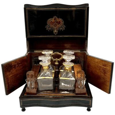 Napoleonic Tantalus Liquor Cabinet, 19th Century