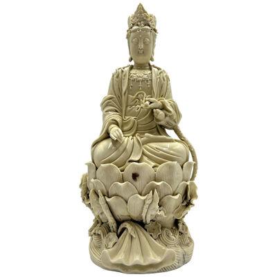 Antique Blanc De Chine Porcelain Figurine of Guanyin