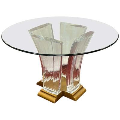 Jeffrey Bigelow Lucite and Brass Dining Table