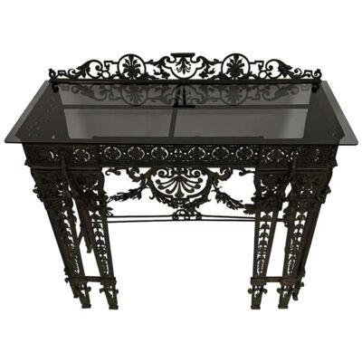 19th Century Wrought Iron Console Table