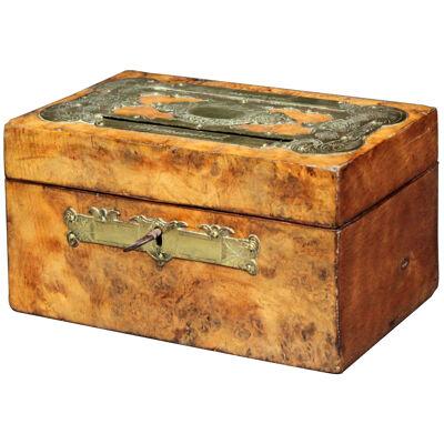 Victorian Burr Walnut Correspondence Box