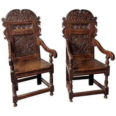 Pair of Oak Wainscot Chairs