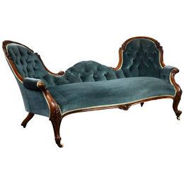 Victorian Mahogany Double Ended Chaise Lounge