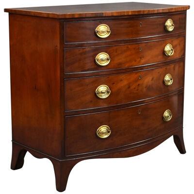 Regency Mahogany Bow Front Chest Stamped W Williamson & Sons