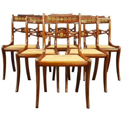 Set of 6 Regency Rosewood Dining Chairs