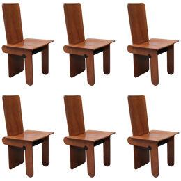 SET OF SIX DINING CHAIRS BY CARLO SCARPA FOR GAVINA