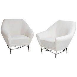 Pair of Lounge Chairs, attr. to Andrea Bozzi, Italy 1940s 