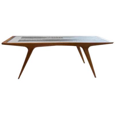 BERTHOLD MULLER COFFEE TABLE IN SOLID WOOD AND CERAMIC