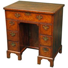 Early 18th Century Walnut Secretaire Kneehole Desk