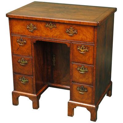 Early 18th Century Walnut Secretaire Kneehole Desk