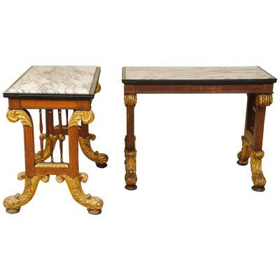 Pair of Parcel Gilt and Simulated Rosewood Tables in the Manner of Gillows
