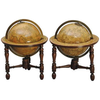 EARLY 19TH CENTURY PAIR OF 6”NEWTON TABLE GLOBES