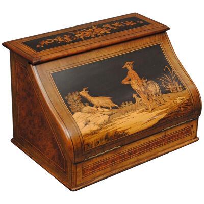 A 19TH CENTURY MARQUETRY ITALIAN LETTER CASKET