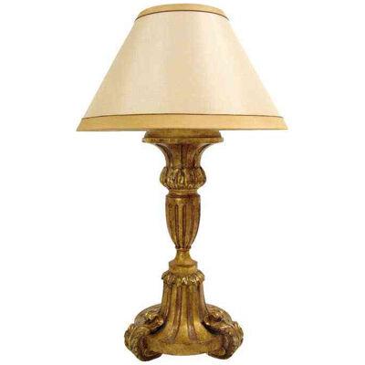 Huge Carved Italian Paladin Giltwood Lamp by Randy Esada Designs
