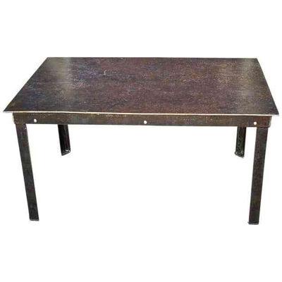 Modern Pounded Iron Industrial Chic Coffee Cocktail Table