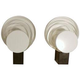 Pair of lacquered aluminium wallights by Raak