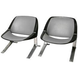 Pair of aluminium chairs by Knut Hesterberg.