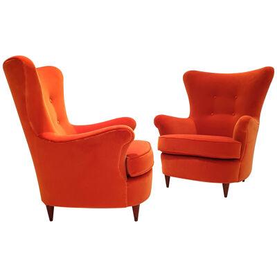 Pair of Mid Century Modern chairs by Renato Angeli and Claudio Luigi.