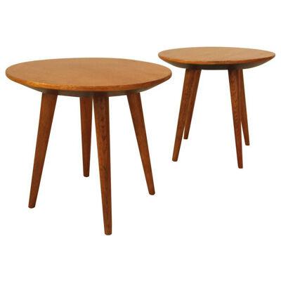 Pair  of Mid Century Modern cherry wood tables by Gio Ponti