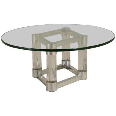 Chunky Lucite and Aluminium Coffee Table 1970s