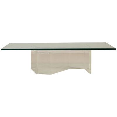 A Heavy S Shaped Lucite Based Coffee Table 1970s