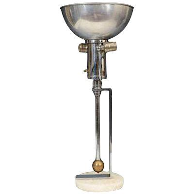 Amazing Rare Art Deco Nickel and Brass Lamp by Gilbert Rohde