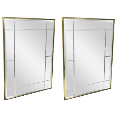Brass Mirrors in Die Etched Style - a Pair