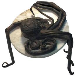 Unique Italain Brutalist Octopus Metal and Marble Table