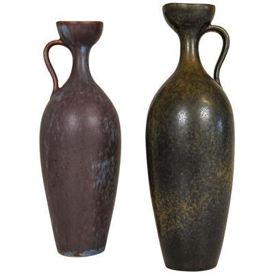 Midcentury Set of 2 Ceramic Vases Gunnar Nylund Rörstrand, Sweden, 1950s