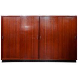 Large Alfred Hendrickx Four Doors Wardrobe/ Cabinet, 1962 Belgium