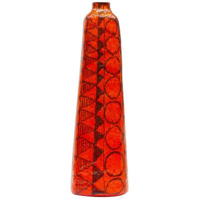 Orange Large Floor Vase Designed by Torviscosa, Italy, 1960