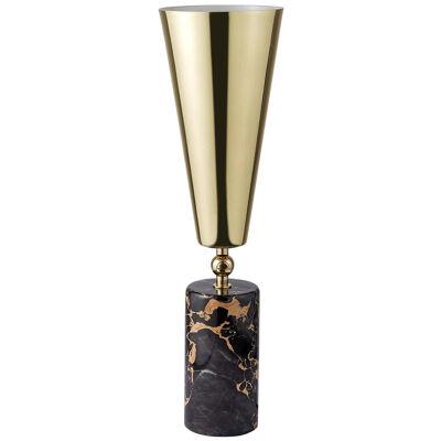 Tato Italia Vox Table Lamp in Portoro Marble and Brass