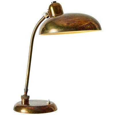 1940s Giovanni Michelucci Patinated Brass Ministerial Table Lamp for Lariolux