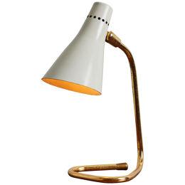 1950s Giuseppe Ostuni Model #214 Metal & Brass Table Lamp for O-Luce