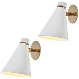 Pair of 1950s Giuseppe Ostuni Model #109 Articulating Wall Lamps for O-Luce