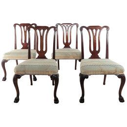 Set of Four Chippendale Style Vintage Side Chairs