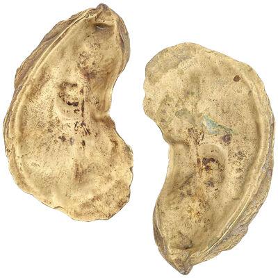 Pair of Brass Oyster Shells, circa 1920