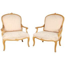 Pair of Oversized Twig Style Rustic Upholstered Armchairs, circa 1970