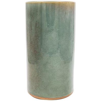 Vintage Japanese Art Pottery Cylinder Vase, circa 1970