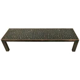 Early 20th Century Coffee Table or Bench Inset with Coins, circa 1920