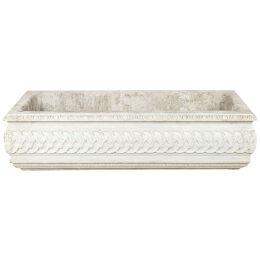 White Marble Carved Classical Rectangular Basin, 19th Century or Earlier