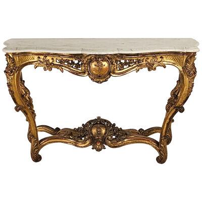 Louis XIV Style Giltwood Console, France circa 1860