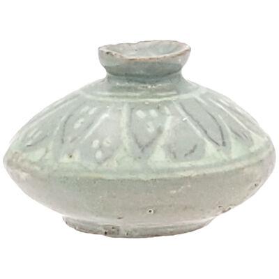 Rare Goryeo Dynasty Korean Celadon Bud Vase, 14th century