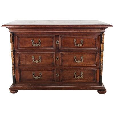 Italian Baroque Walnut Chest or Commode, 18th century, with Restoration